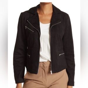 NWOT - Black Faux Suede Jacket w/ Zippers - M